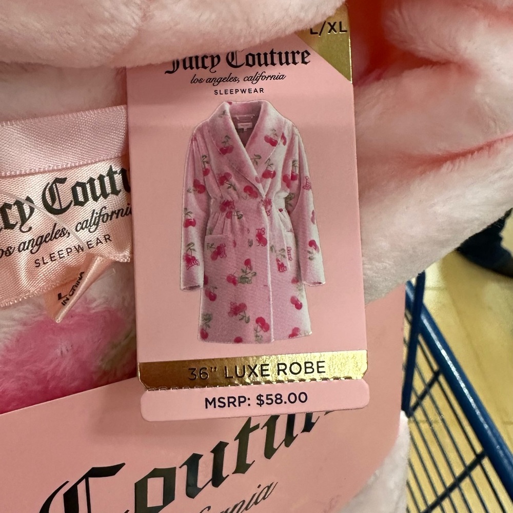 Juicy Couture Pink Robe | Floral Cherry Print | L/XL Juicy Couture Robe